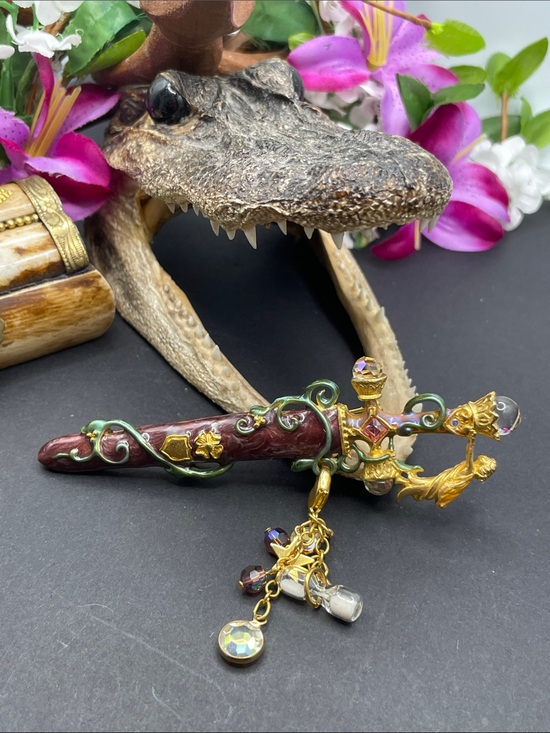 Kirks Folly Jewelry - Kirks Fully sword and charm brooch vintage